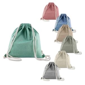 Sacola/mochila Confeccionada em Algodão Mescla