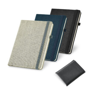 Caderno A5 em canvas (poliéster)