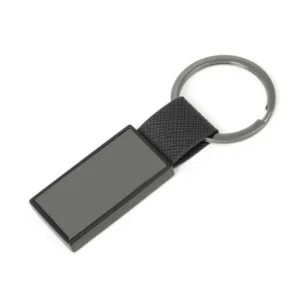 Chaveiro Em Metal/pu - Cinza/preto