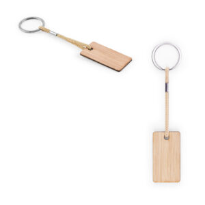 Chaveiro retangular em bambu com