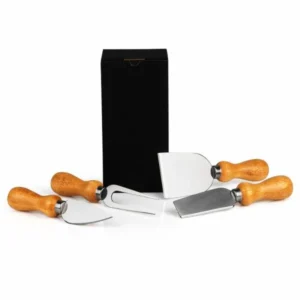 Conj Para Queijo Inox/madeira –