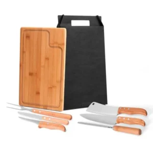 Conj. Para Churrasco Em Bambu