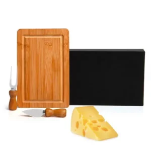 Conjunto Para Queijo Em Bambu/inox