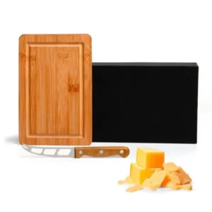 Conjunto Para Queijo Em Bambu/madeira/inox