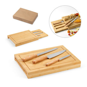 Conjunto de tábuas em bambu