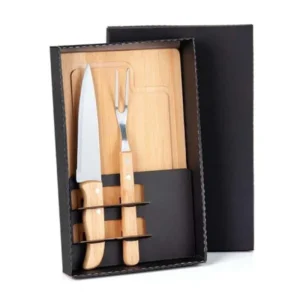 Kit Para Churrasco Em Bambu