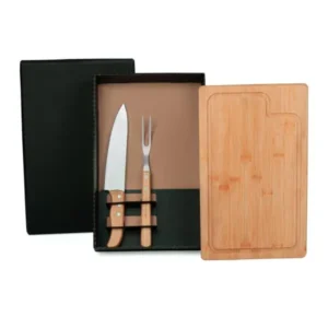 Kit Para Churrasco Em Bambu