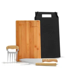Kit Para Churrasco Em Bambu
