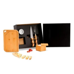 Kit Para Churrasco Em Bambu