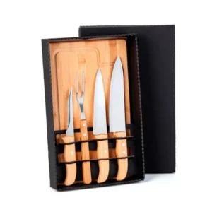 Kit Para Churrasco Em Bambu