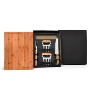 Kit Para Churrasco Em Bambu