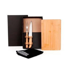 Kit Para Churrasco Em Bambu