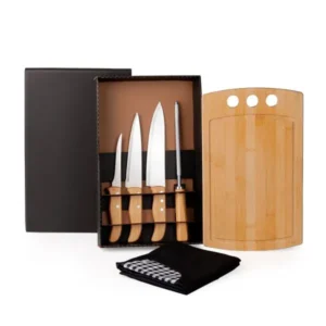 Kit Para Cozinha Em Bambu