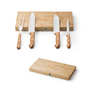 Kit churrasco em caixa bambu