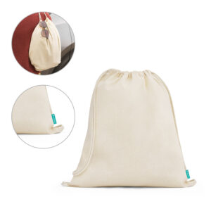 Sacola tipo mochila em algodão
